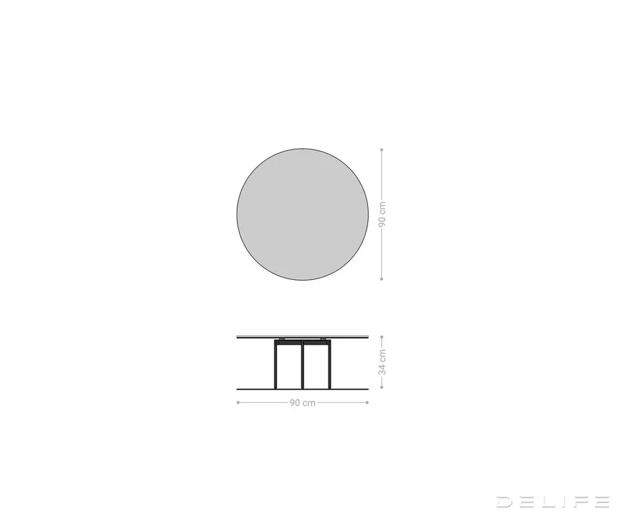 klub stolić edge 90x90cm, materijal: keramika minas melange - slika 7