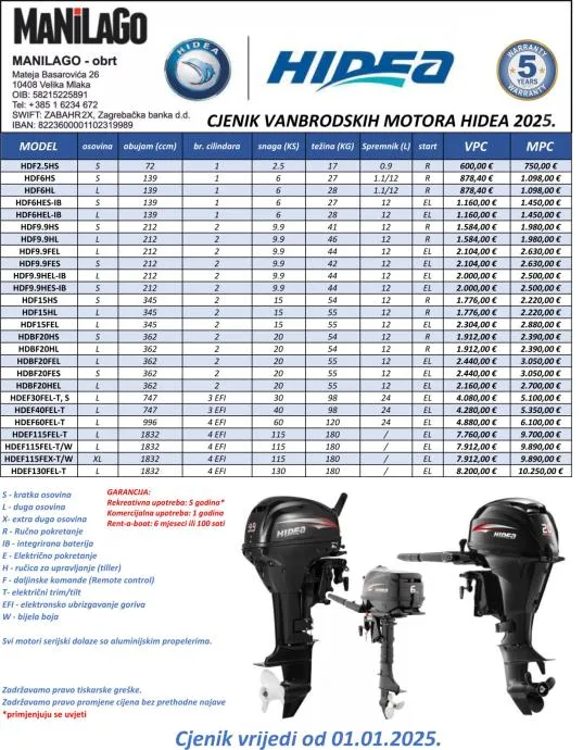 vanbrodski motor hidea 20 - novi model - slika 2