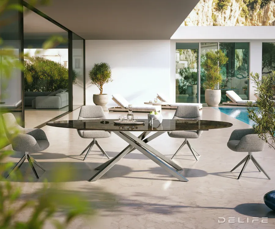outdoor stol edge oval 280x130cm, materijal: keramika emperador extra - slika 2