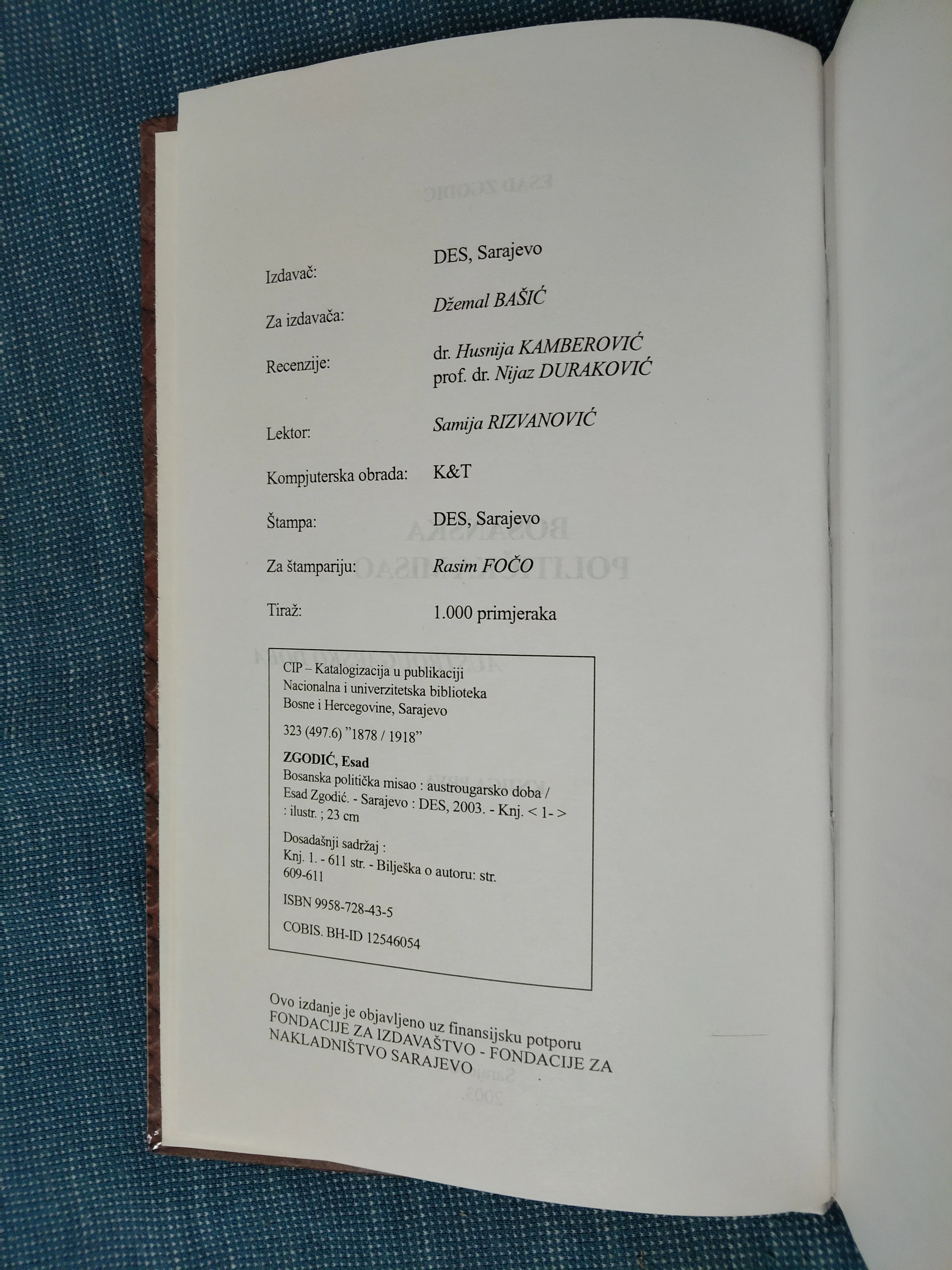 esad zgodić – bosanska politička misao 1 : austrougarsko doba - slika 3