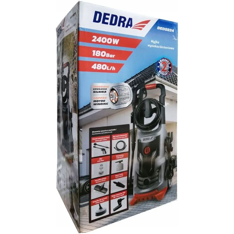 visokotlačni perač 120/180 bara / 2400 w - 480 l/h , crijevo 8m - slika 2