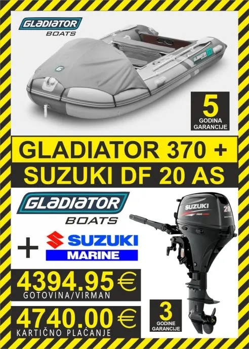 set gumenjak gladiator 370 + motori suzuki - slika 4