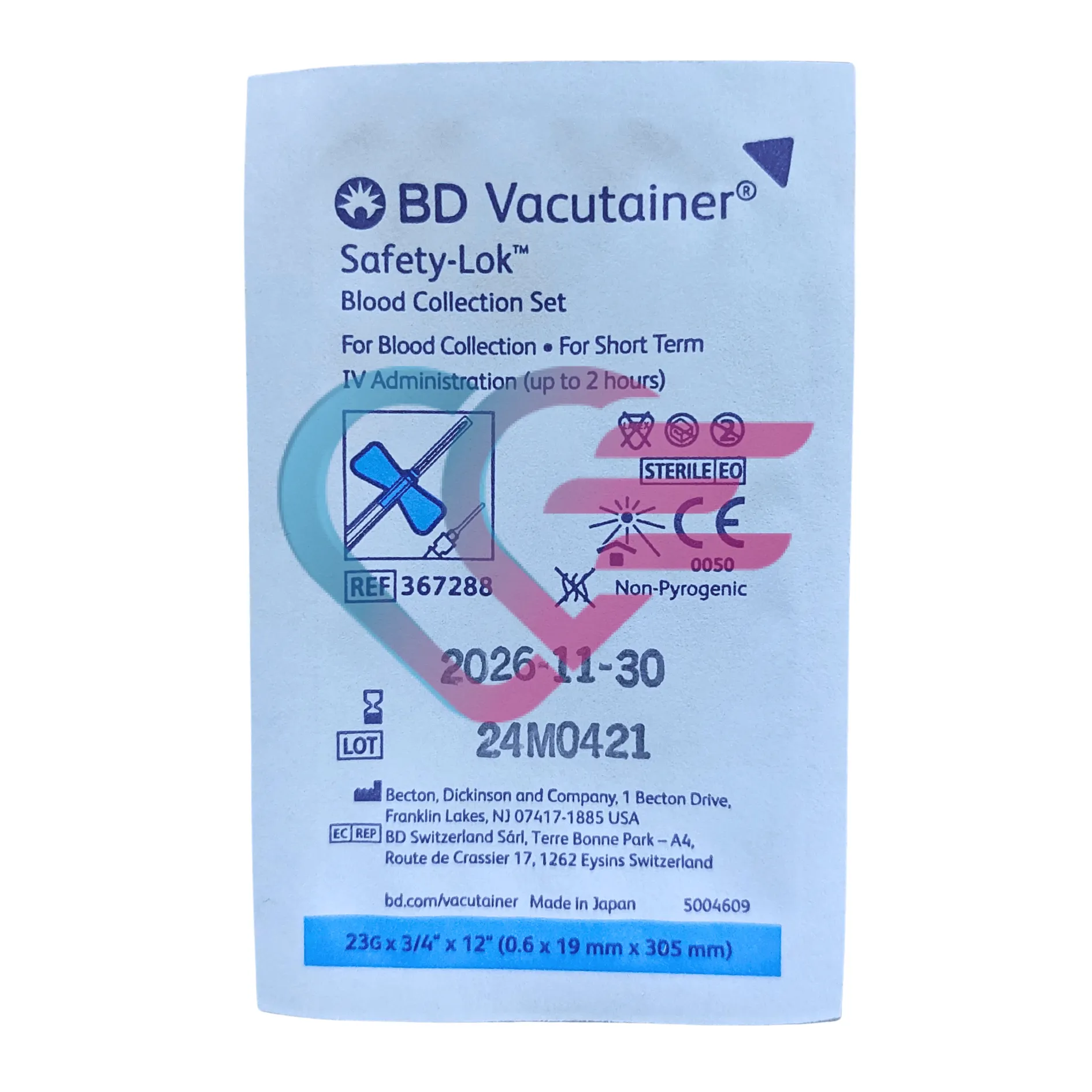 vacutainer sist. bd safety-lok 0,6x19x305 23g a’50 - slika 2