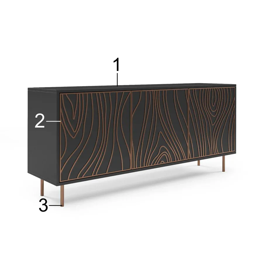komoda tivaro 164.5x42cm, materijal: laminirana ploča - slika 4
