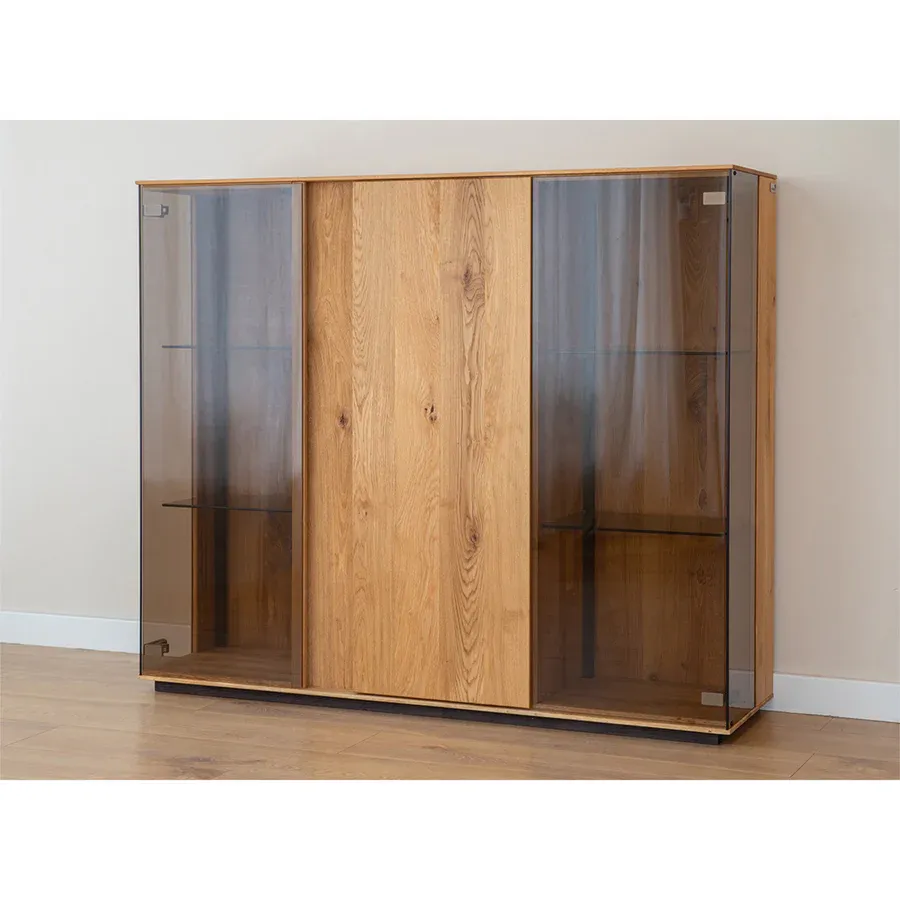 staklena vitrina collodi 135x115cm, materijal: masivno drvo hrast - slika 3
