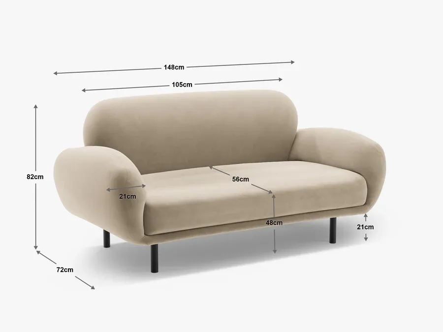 sofa poppy, 148x72cm, materijal: chenille - slika 6