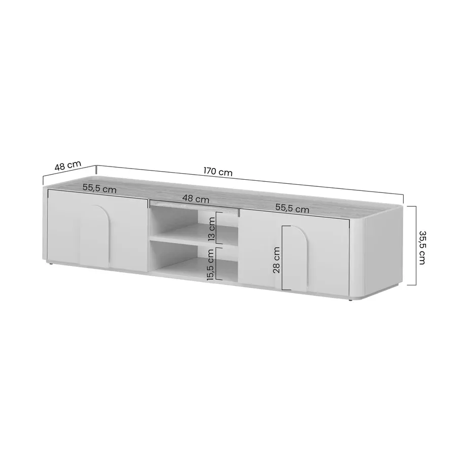 tv komoda amilio 170 cm, materijal: mdf - slika 7