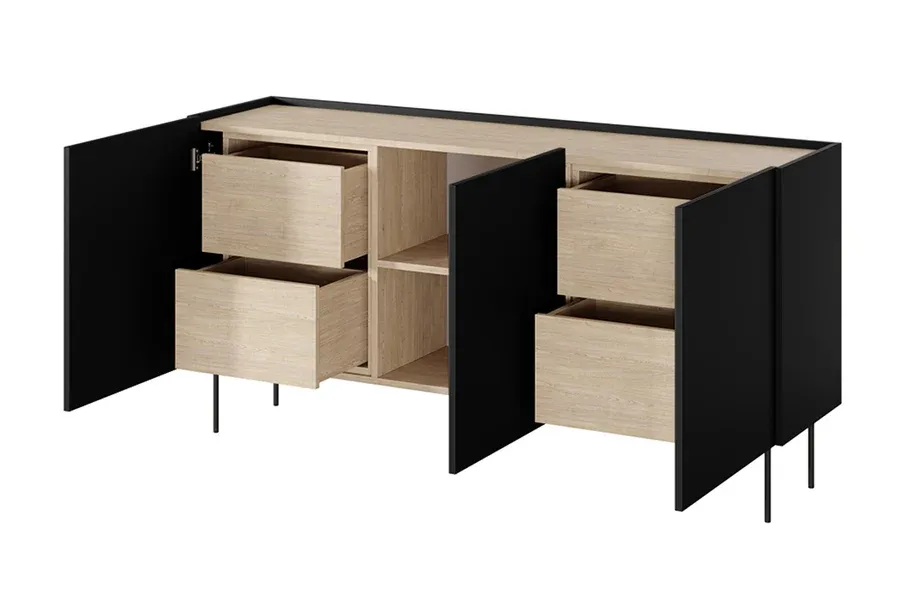komoda desin 170cm, 3 vrata i 4 ladice, materijal: mdf - slika 4