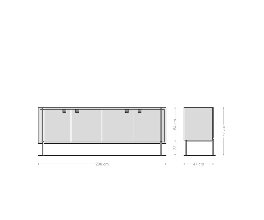 komoda rivoro 208x48cm, materijal: bagrem - slika 7