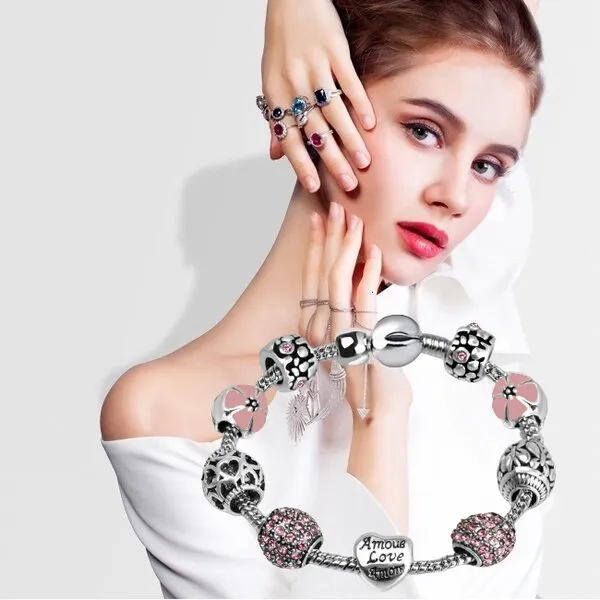 modularna narukvica pandora rose flowers - slika 6