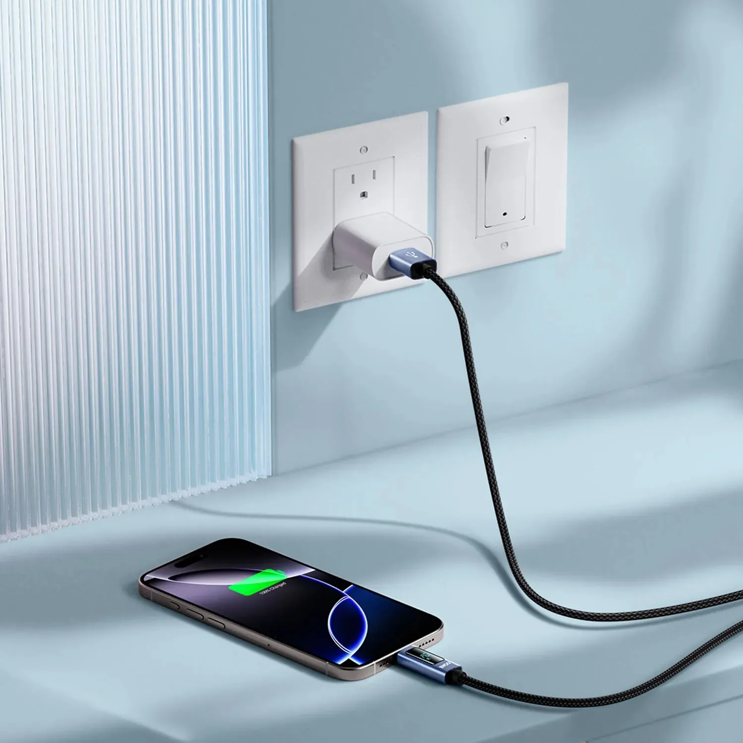 bwoo usb-a na lightning alu kabel za punjenje s led zaslonom (3a), 1 m - slika 3