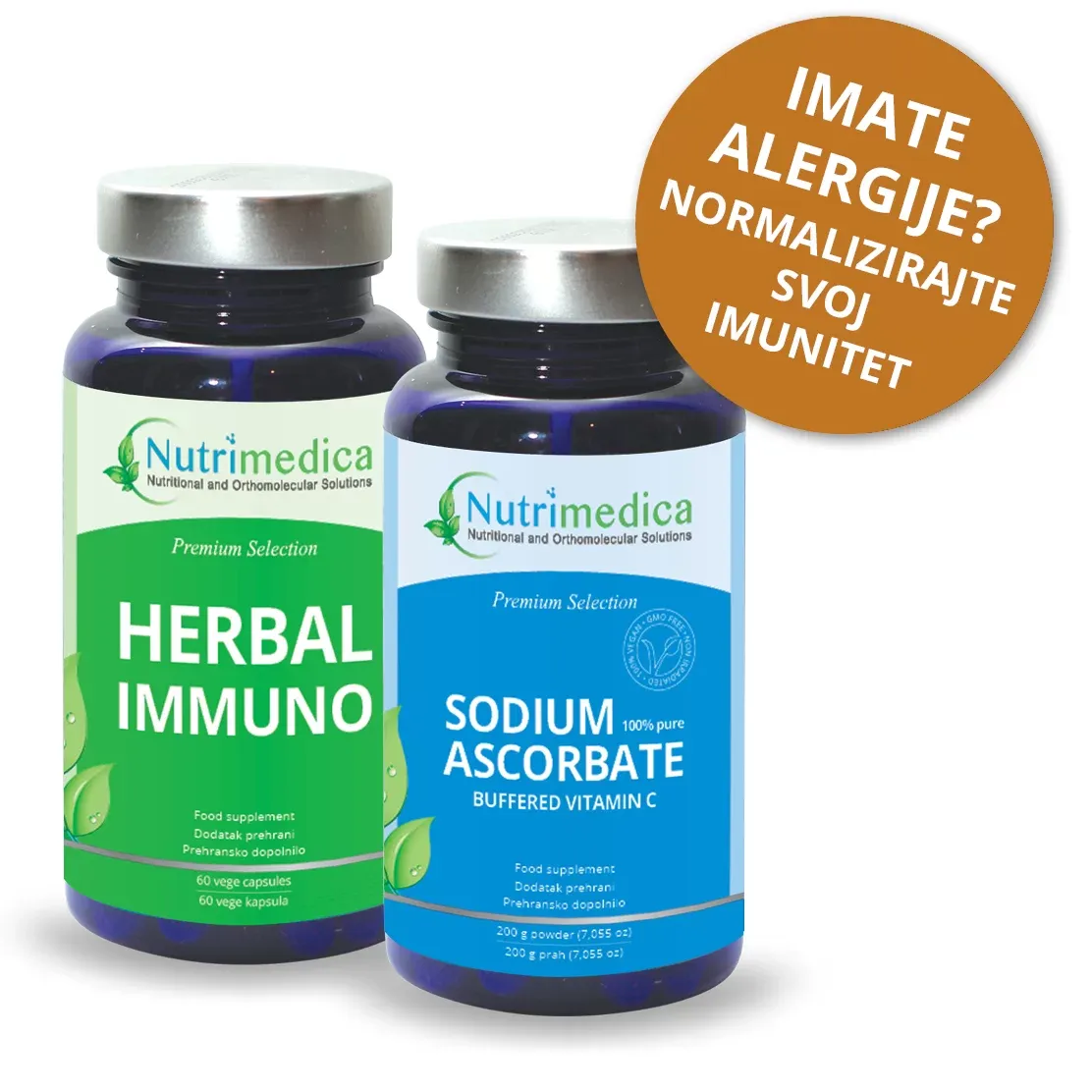 Paket 3 – Herbal immuno 60 vcaps i Natrij askorbat 200 g - Zagreb