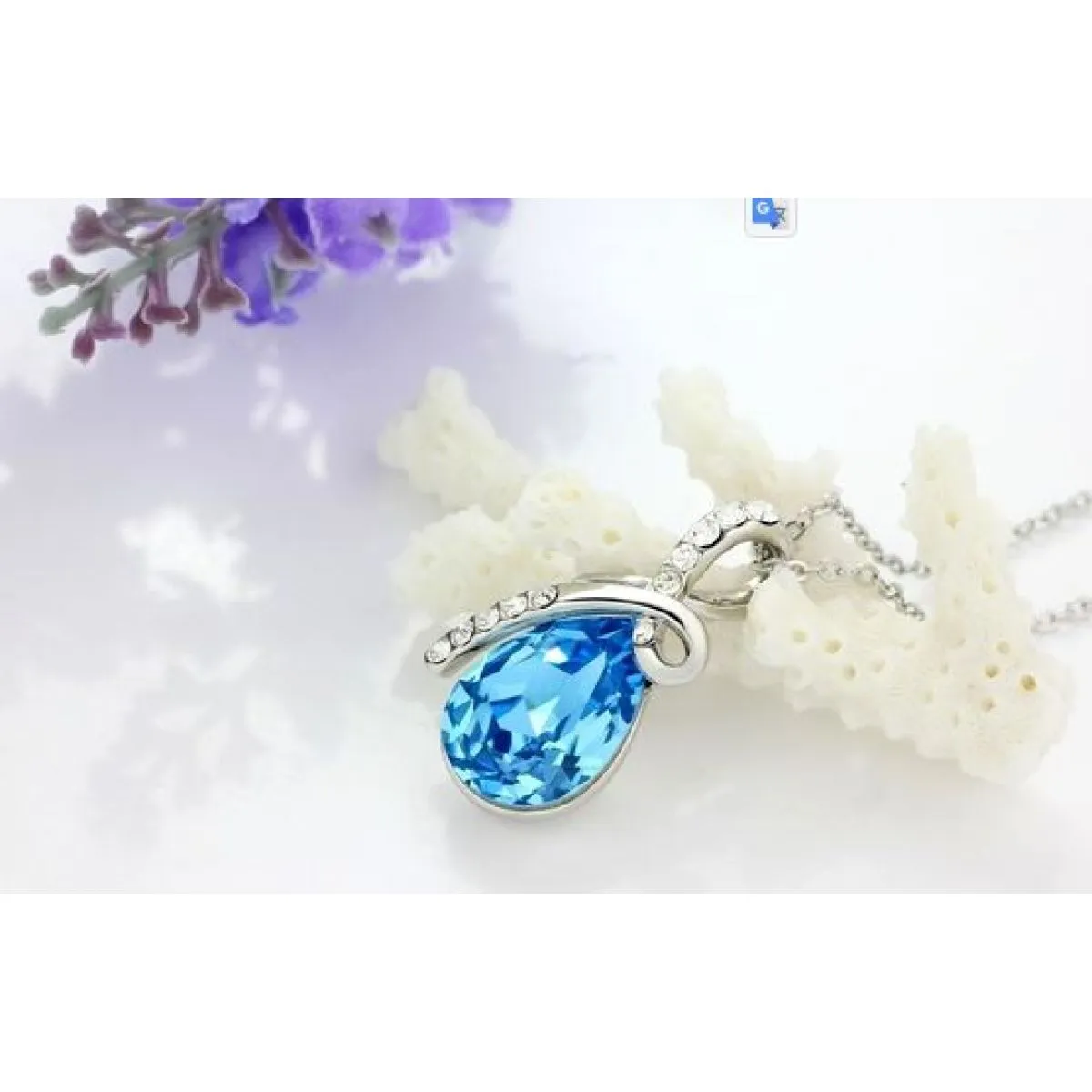 kristalna ogrlica eternal love teardrop crystal - slika 2