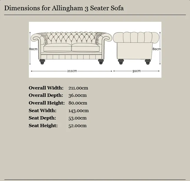 chesterfield royal allingham trosjed | 3-sjedište | antique brown - slika 3