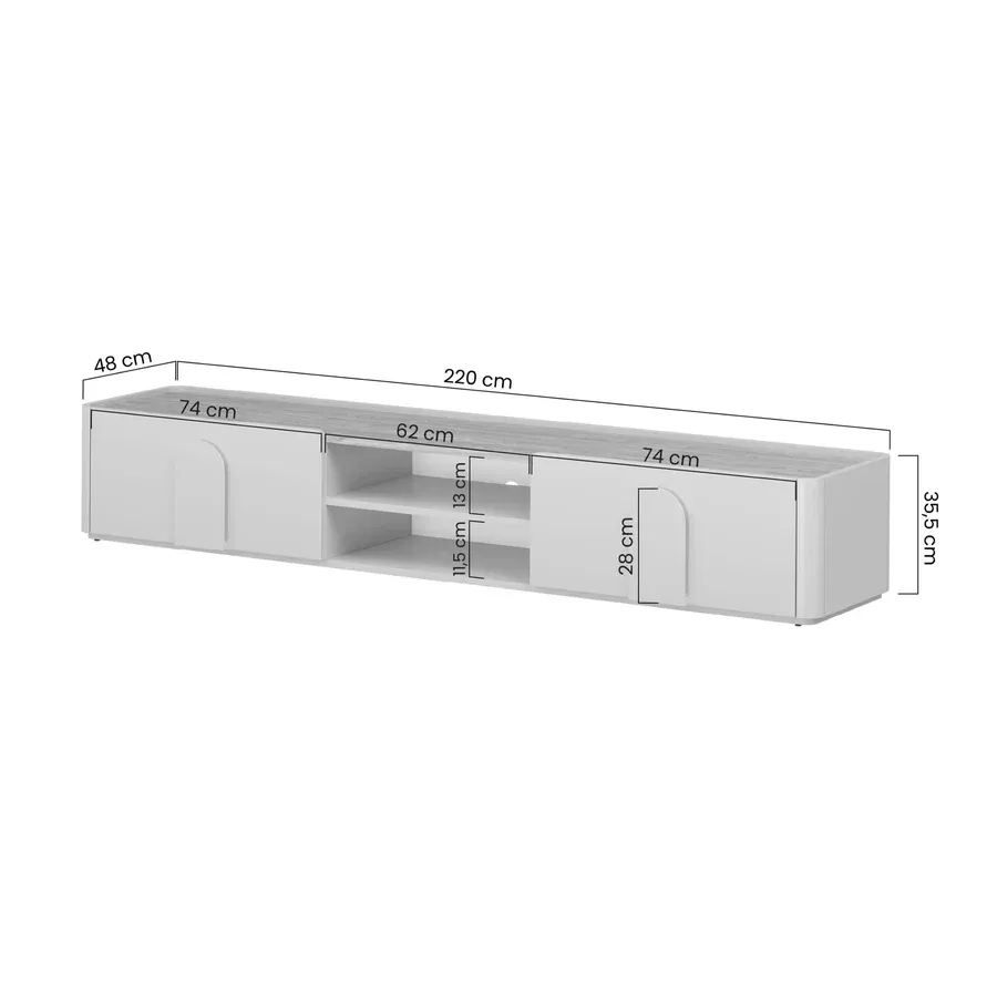 tv komoda amilio 220 cm, materijal: mdf - slika 7