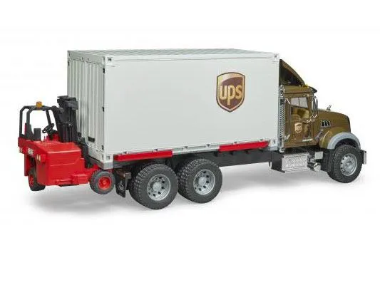 bruder mack ups logistički kamion sa viličarom - slika 3