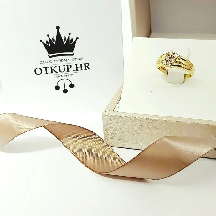 bucherer zlatni prsten s dijamantima 18k 0,36ct / r1, rate ! - slika 3
