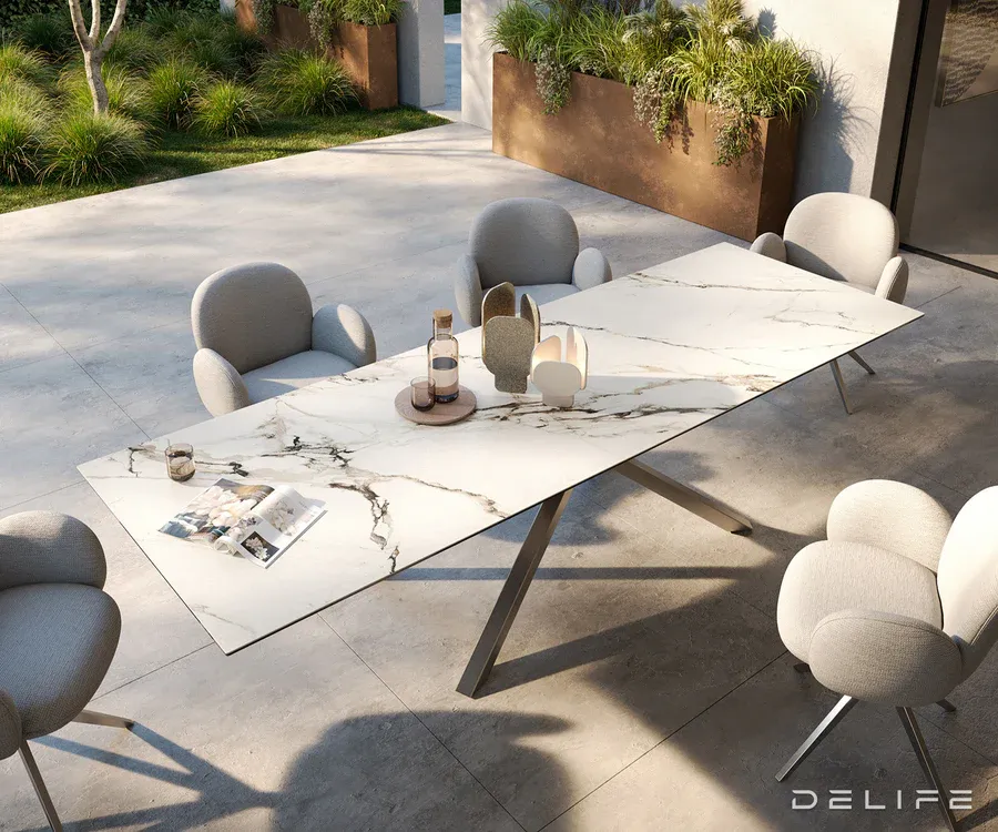 outdoor stol edge 300x100cm, materijal: keramika calacatta luxe - slika 4
