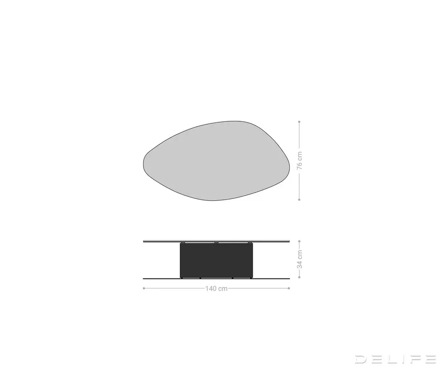 klub stolić edge 140x76cm, materijal: keramika noir desir - slika 8