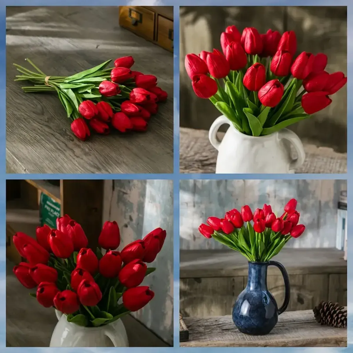 (5kom) umjetni buket - tulipani - slika 3
