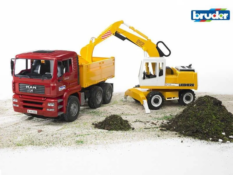 bruder kamion man + liebherr excavator - slika 2