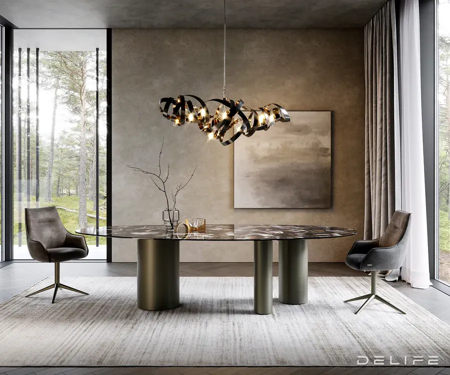 blagovaonski stol edge 280x130cm, materijal: keramika na staklu - slika 3