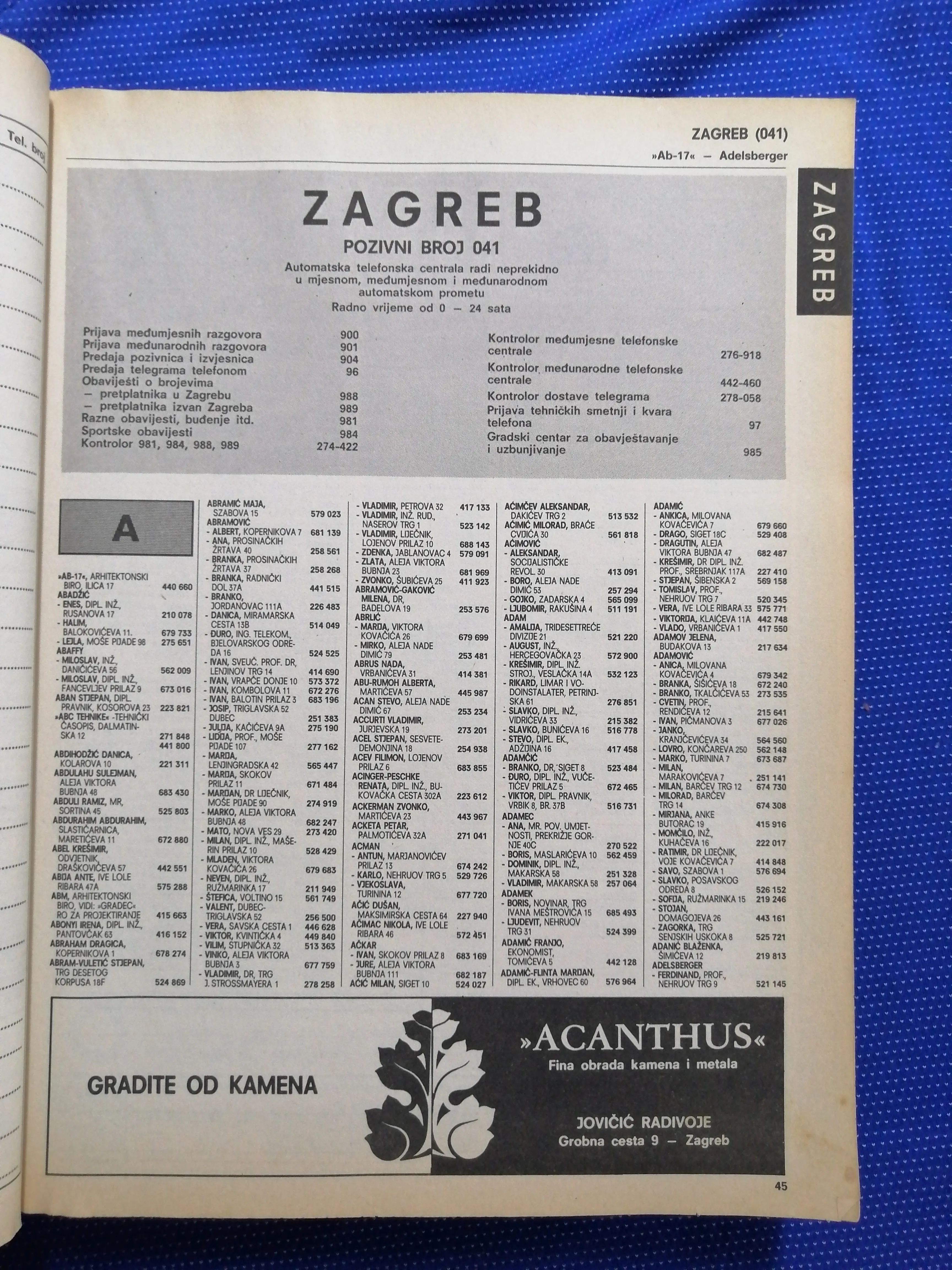 telefonski imenik zagreb 1981-1982. (y1) - slika 5