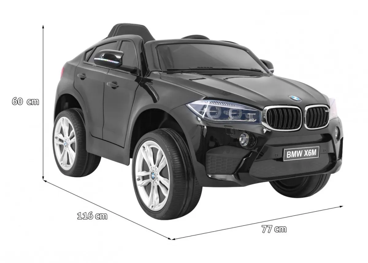 licencirani auto na akumulator bmw x6m - crni/lakirani - slika 2