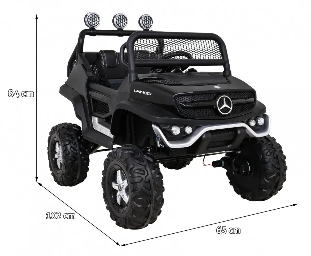 licencirani auto na akumultor mercedes benz unimog s- crni - slika 2