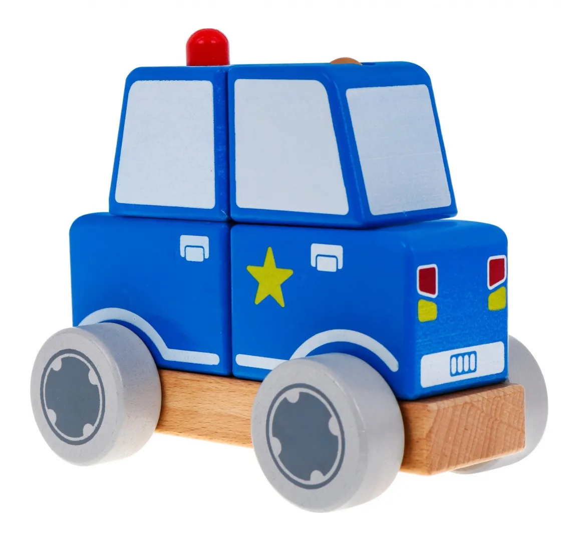 drveni edukativni policijski auto za sastavljanje - police - slika 3