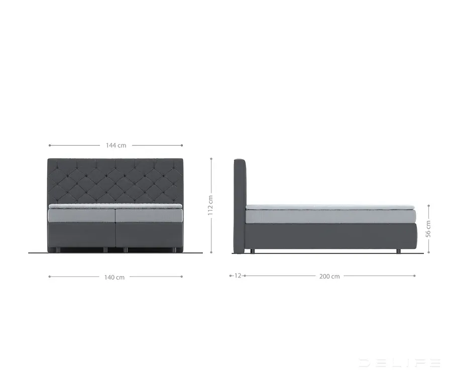 box spring krevet dream-great s madracem i nadmadracem - chesterfield - slika 5