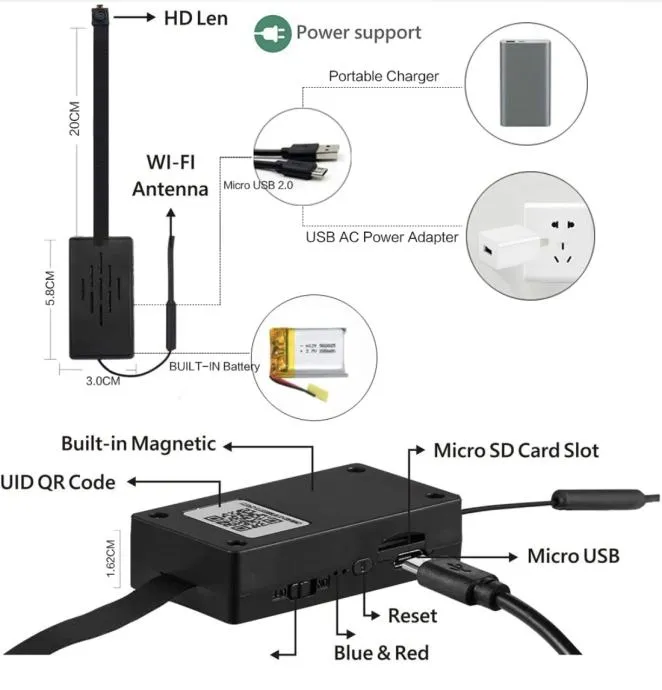 najmanja mini wifi skrivena kamera ip - slika 9