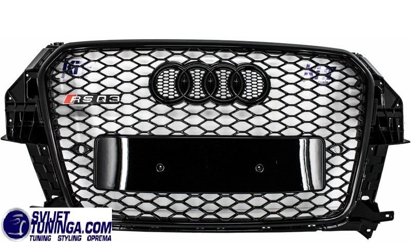 maska za audi q3 - rsq3 dizajn - crna/krom - sportski izgled - slika 2