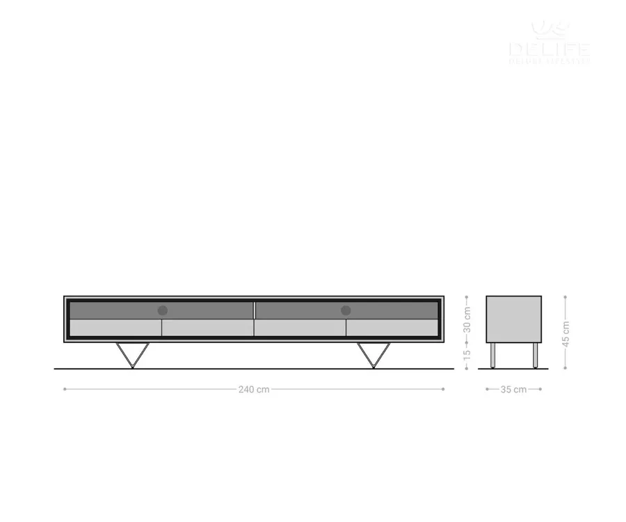 komoda stonegrace 240cm, materijal: bagrem - slika 7
