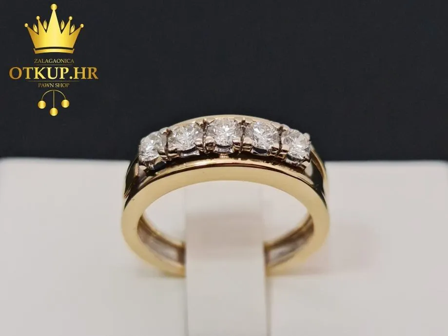 ZLATNI PRSTEN SA 5 DIJAMANATA 5.56G (18K) 0,75ct. /R1, RATE - Zagreb