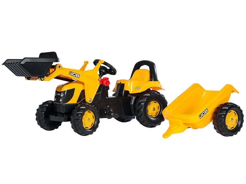 rolly toys traktor na pedale jcb + prednji utovarivač + prikolica - slika 1