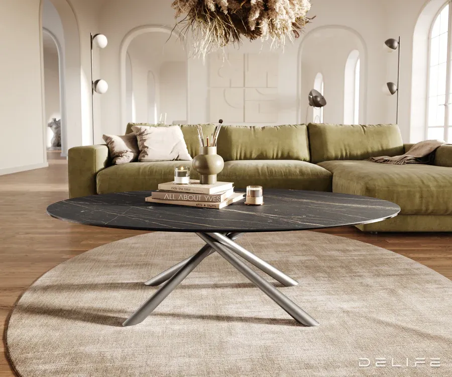 klub stolić edge 140x80cm, materijal: keramika laminam noir desir - slika 2