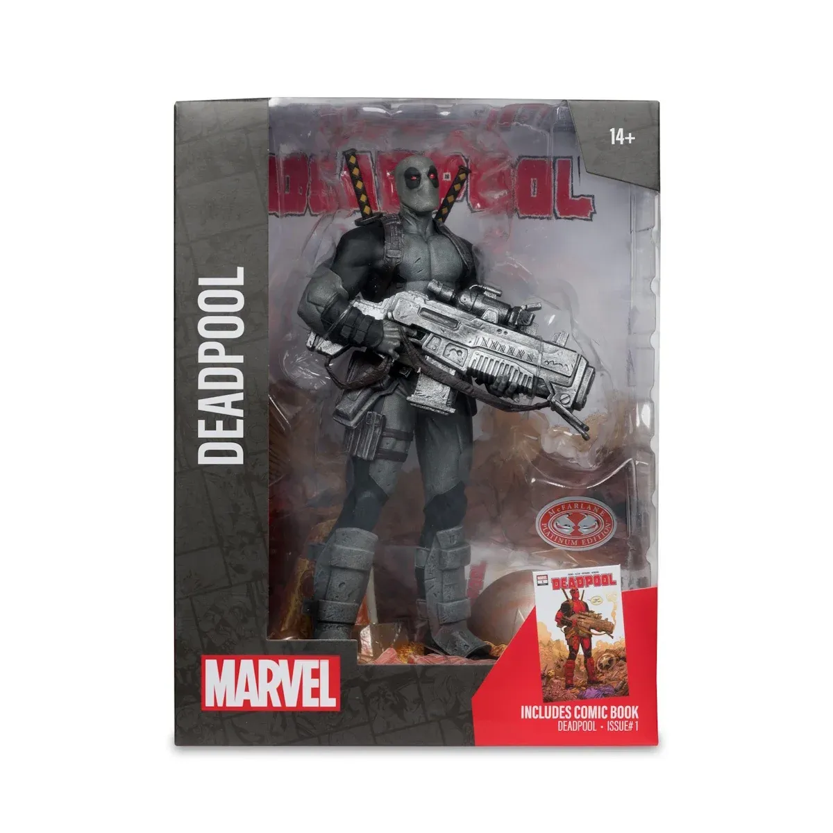 mcfarlane marvel – deadpool (grey suit chase) figura, 27cm + strip - slika 8