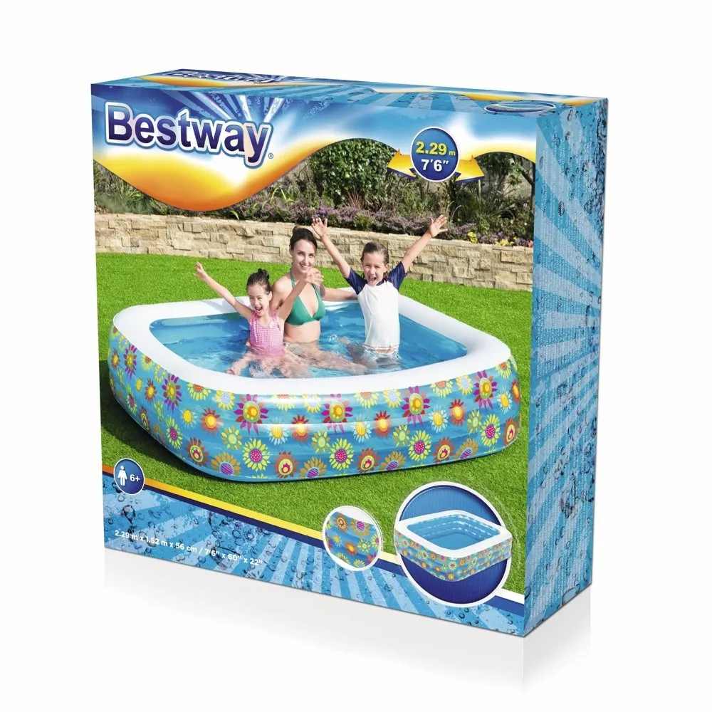 bazen na napuhavanje flowers 229 x 152 x 56 cm bestway 54120 - slika 9