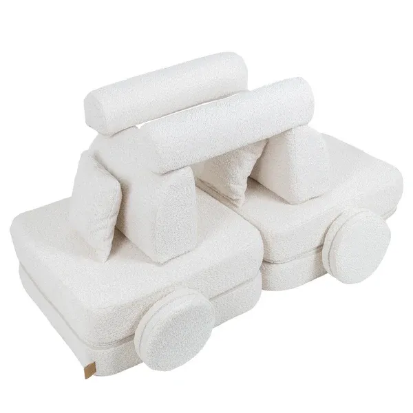 srednja modularna sofa za djecu - bijela bukle - slika 2