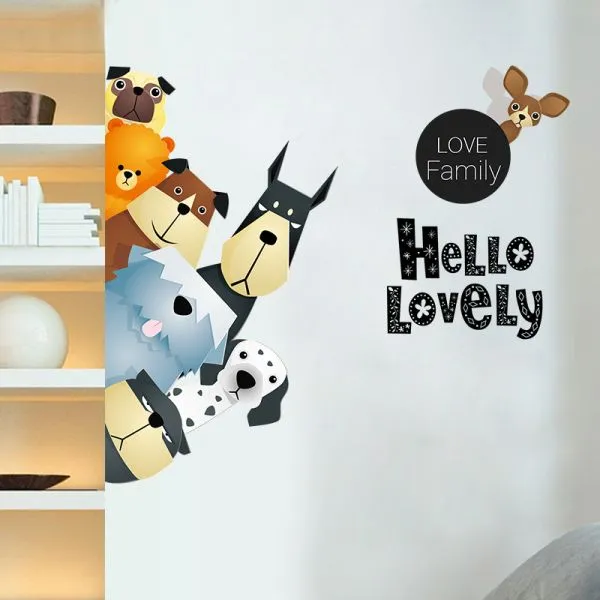 3d wall sticker dogs dimenzije 70x50 cm - slika 4