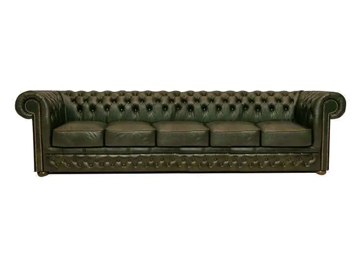 chesterfield garnitura first class leather | 5-sjedišta | moss green - slika 1
