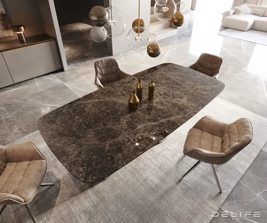 blagovaonski stol edge 240x120cm, materijal: keramika na staklu - slika 3