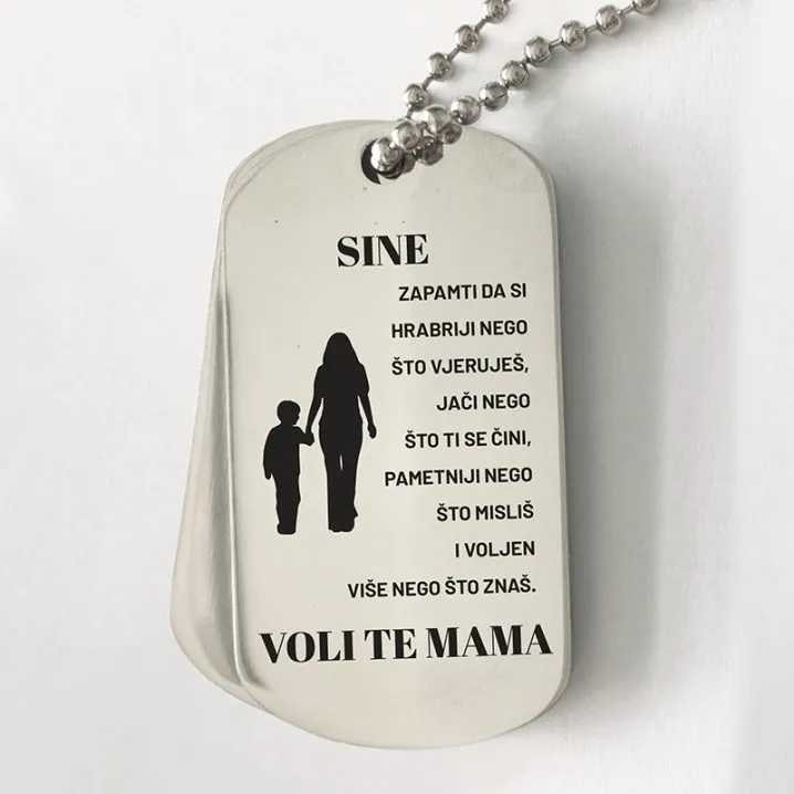 Vojna gravirana pločica – Sine, voli te mama - Osijek