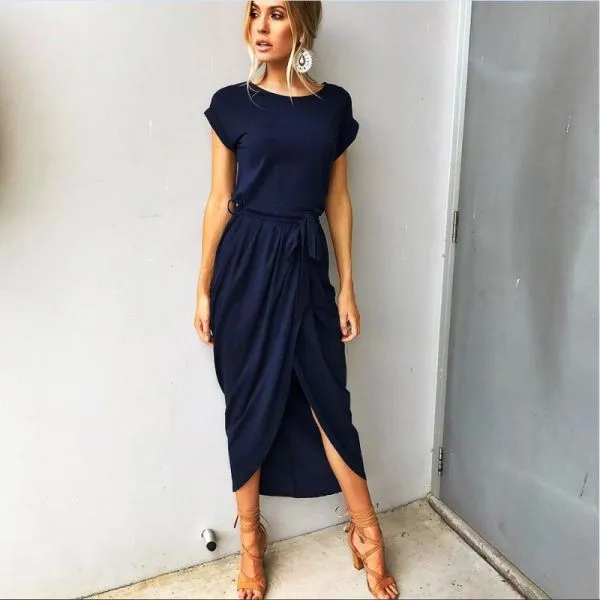 haljina kratkih rukava summer boho - slika 4