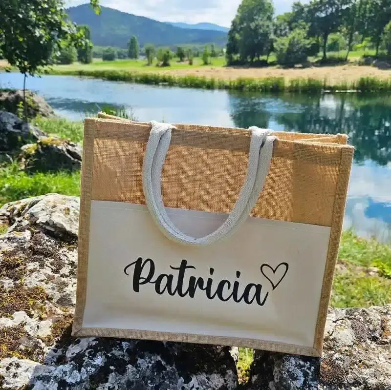 jutena torba za plažu s prednjim džepom - slika 2