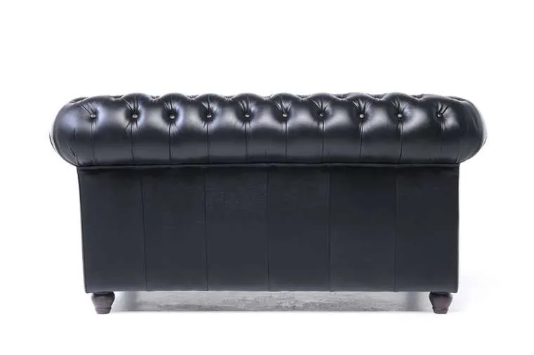chesterfield dvosjed original leather | 2-sjedišta | black - slika 2