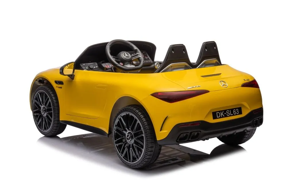 licencirani auto na akumulator mercedes amg sl63 - žuti/lakirani - slika 3