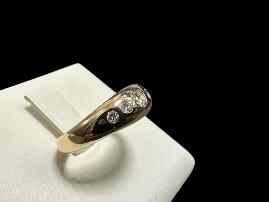 zlatni prsten s dijamantima - 0,36ct - 5,35g .585 / r1, rate !! - slika 2
