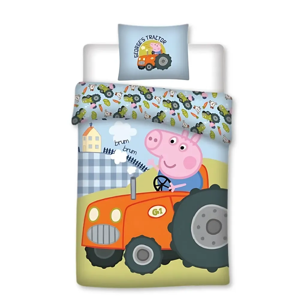 Peppa Pig ‘Tractor’ posteljina za bebe, 100×135 cm - Zagreb